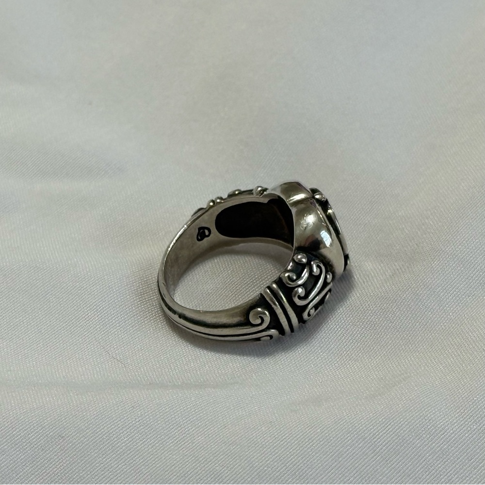 Retired Brighton Vintage Sterling Silver Heart Prima Donna Ring - sz8 - Picture 5 of 6